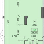 комерційне приміщення 78,53 м² на 1 поверсі