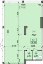 комерційне приміщення 78,53 м² на 1 поверсі