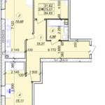 2 кімнатна квартира 84.65 м² на 3 поверсі