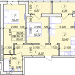 2 кімнатна квартира 65,01 м² на 2 поверсі